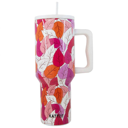 Katydid - Fall Leaves Tumbler with Handle