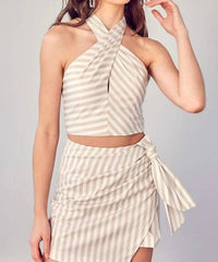 Do+Be - Crossneck Back Tie Crop Top