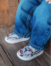 Shea Baby Boy's Desert Sky Sneaker in white - kids' sneaker - detail view