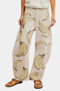 Free People - Good Luck Printed Barrel Jean