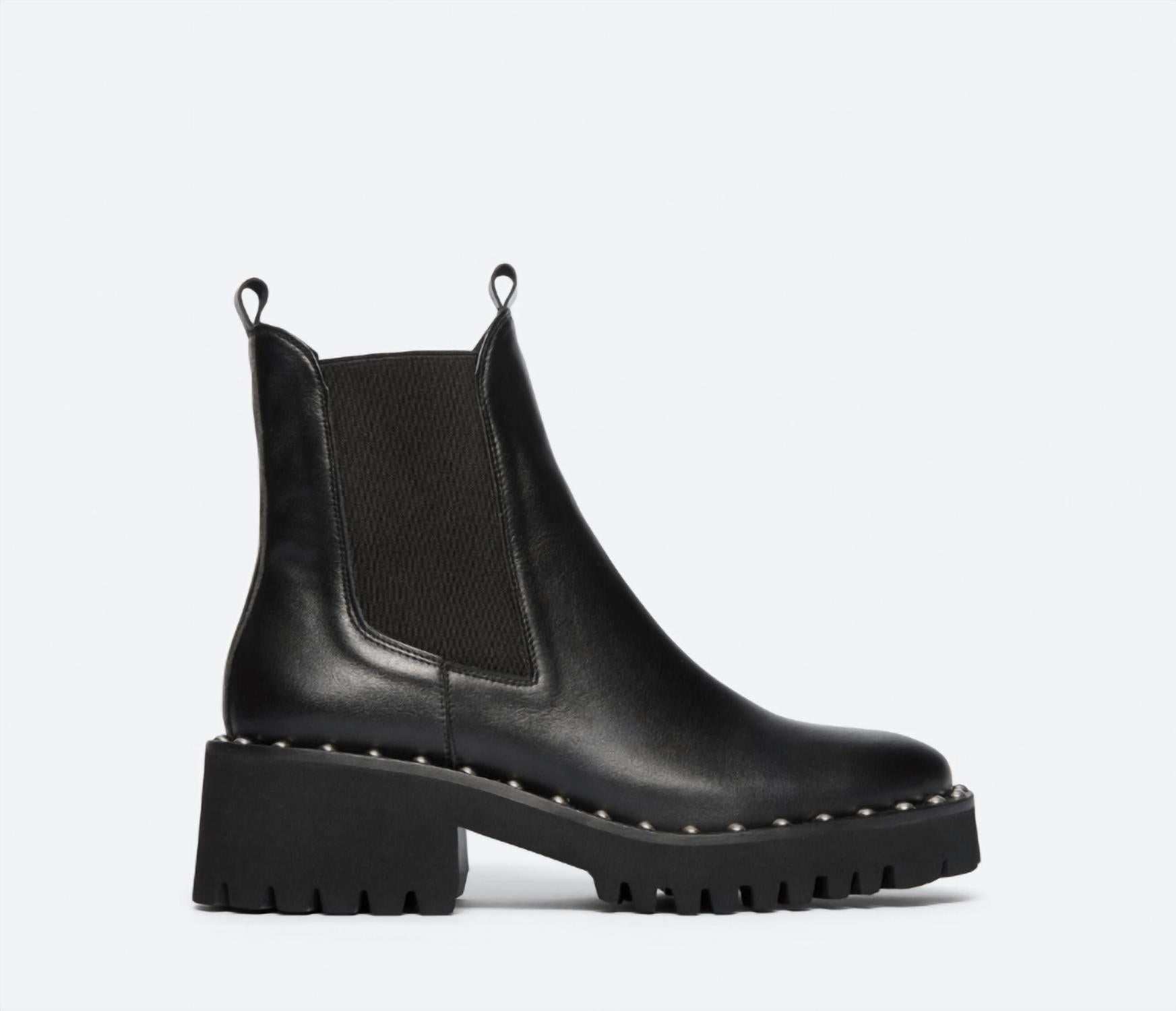 FREDA SALVADOR Women's Bailey Studded Lug Boot in black - women's shoe