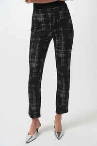 Joseph Ribkoff - Plaid Jacquard Slim Ankle Pants