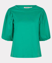ESQUALO Posy Puff Sleeve T-shirt in jade green - women's t-shirt - view 4
