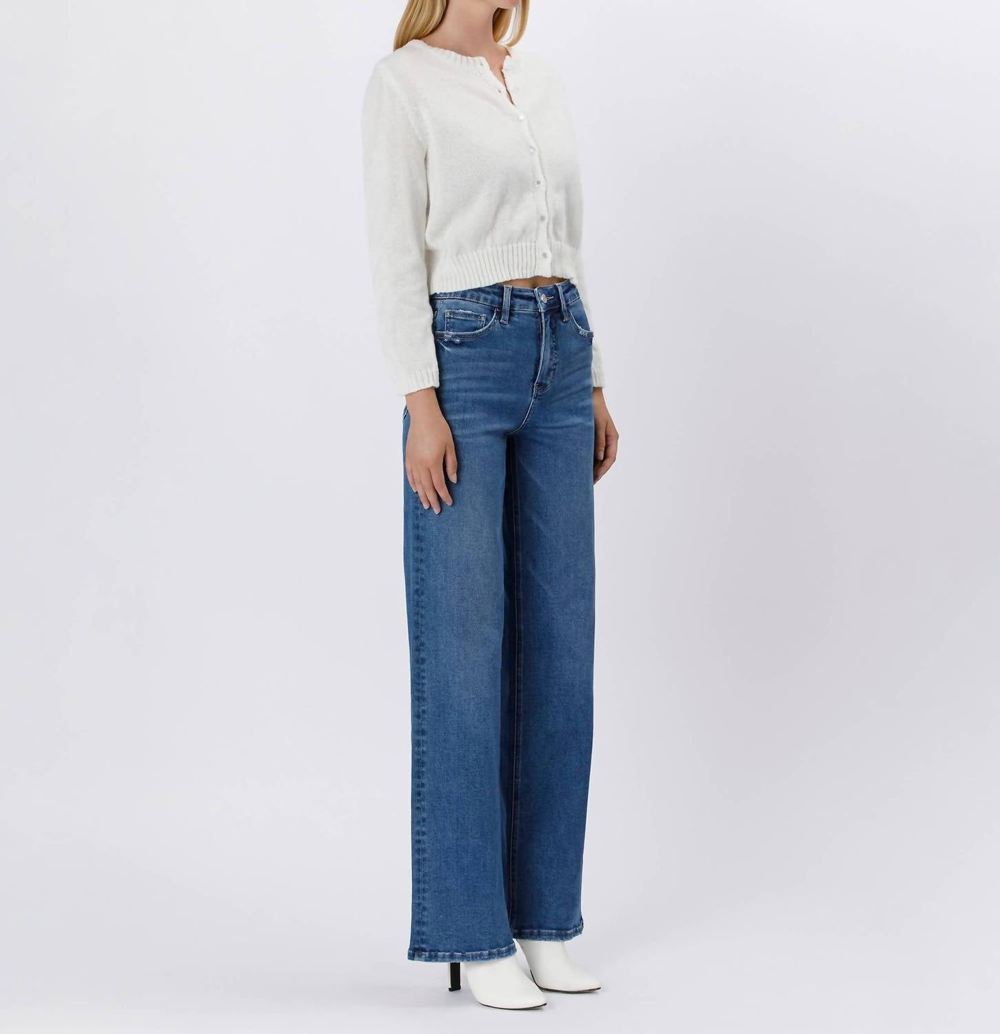 Lovervet - Elle Tummy Control 90's High Rise Wide Leg Jeans