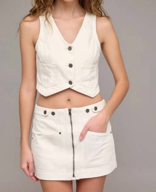 Hidden - Western Zip Denim Skirt