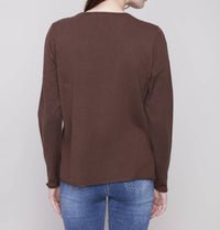 Charlie B - Basic Long Sleeve V-neck Sweater