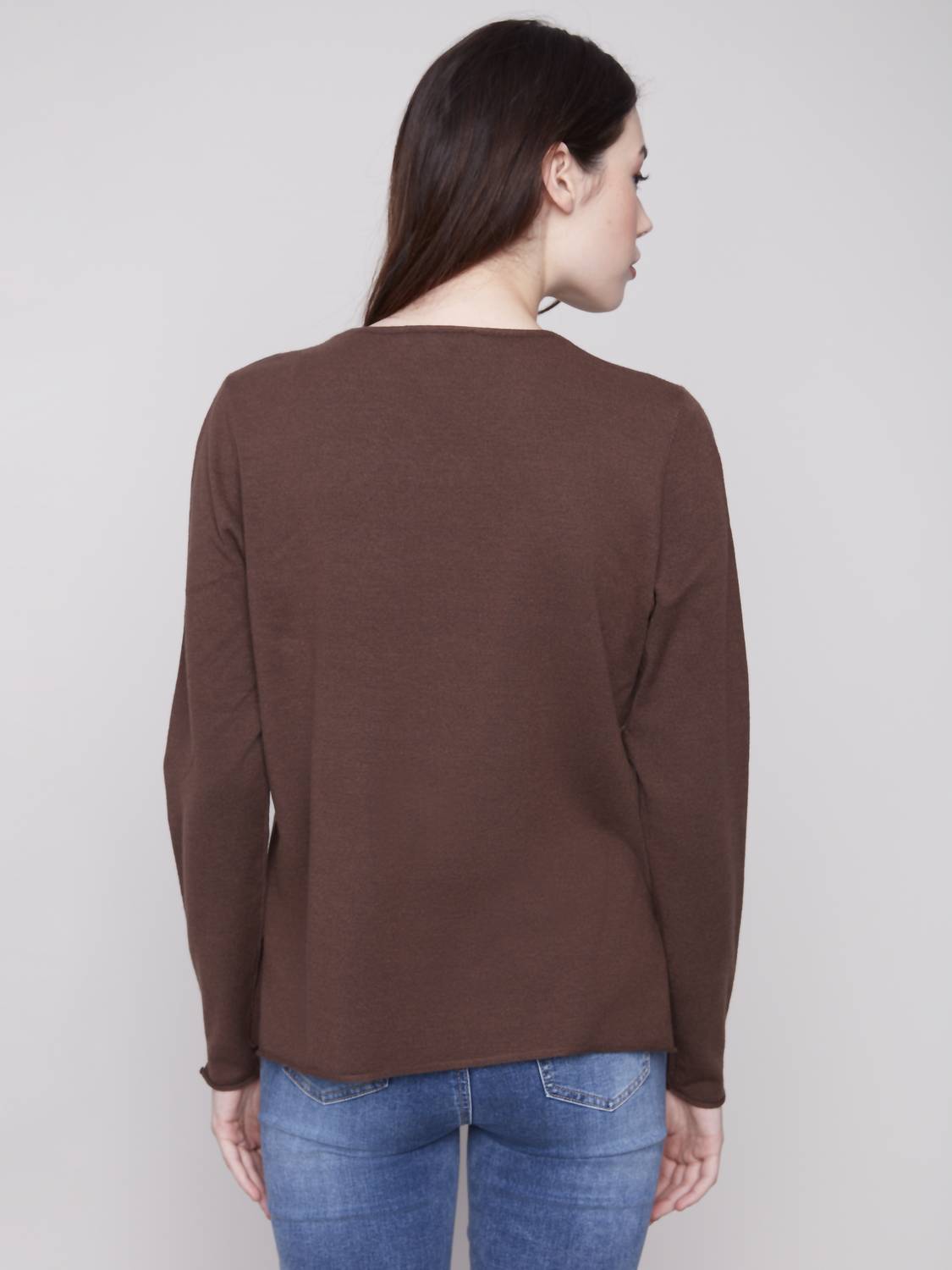 Charlie B - Basic Long Sleeve V-neck Sweater