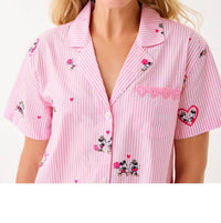 Lilly Pulitzer Mari Pajama Button-up Top in multi disney half drop overprint 1 - women's intimate - alternate view