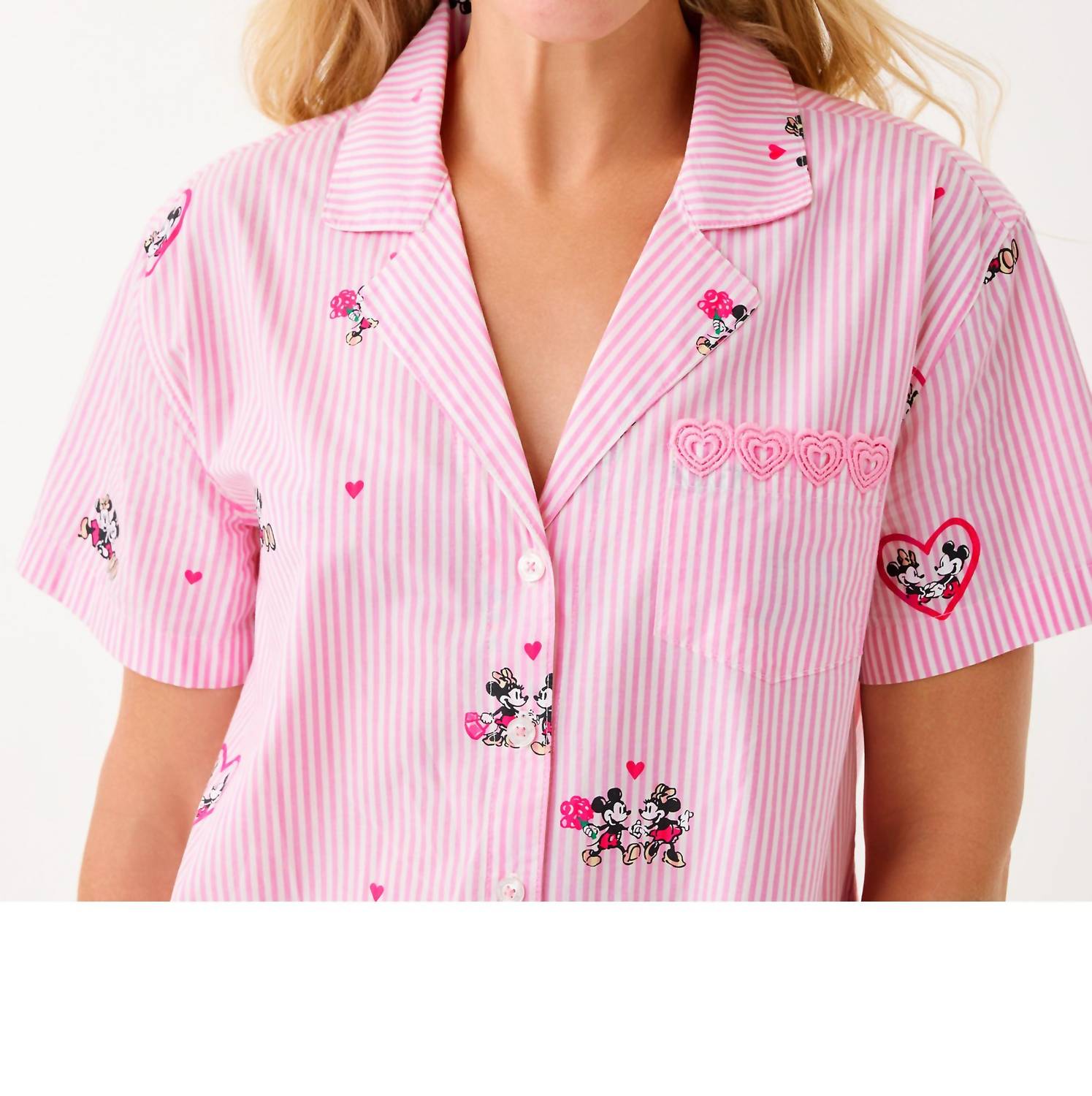 Lilly Pulitzer Mari Pajama Button-up Top in multi disney half drop overprint 1 - women's intimate - alternate view