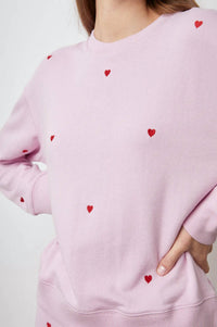 Rails Ramona Sweatshirt in red hearts - women's top - detail view