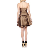 Pleated Metallic Mini Dress
