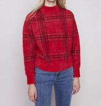 Charlie B - Long Sleeve Jacquard Mock Neck Sweater