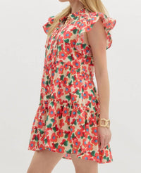 entro Floral Tiered Mini Dress - women's dress - alternate view
