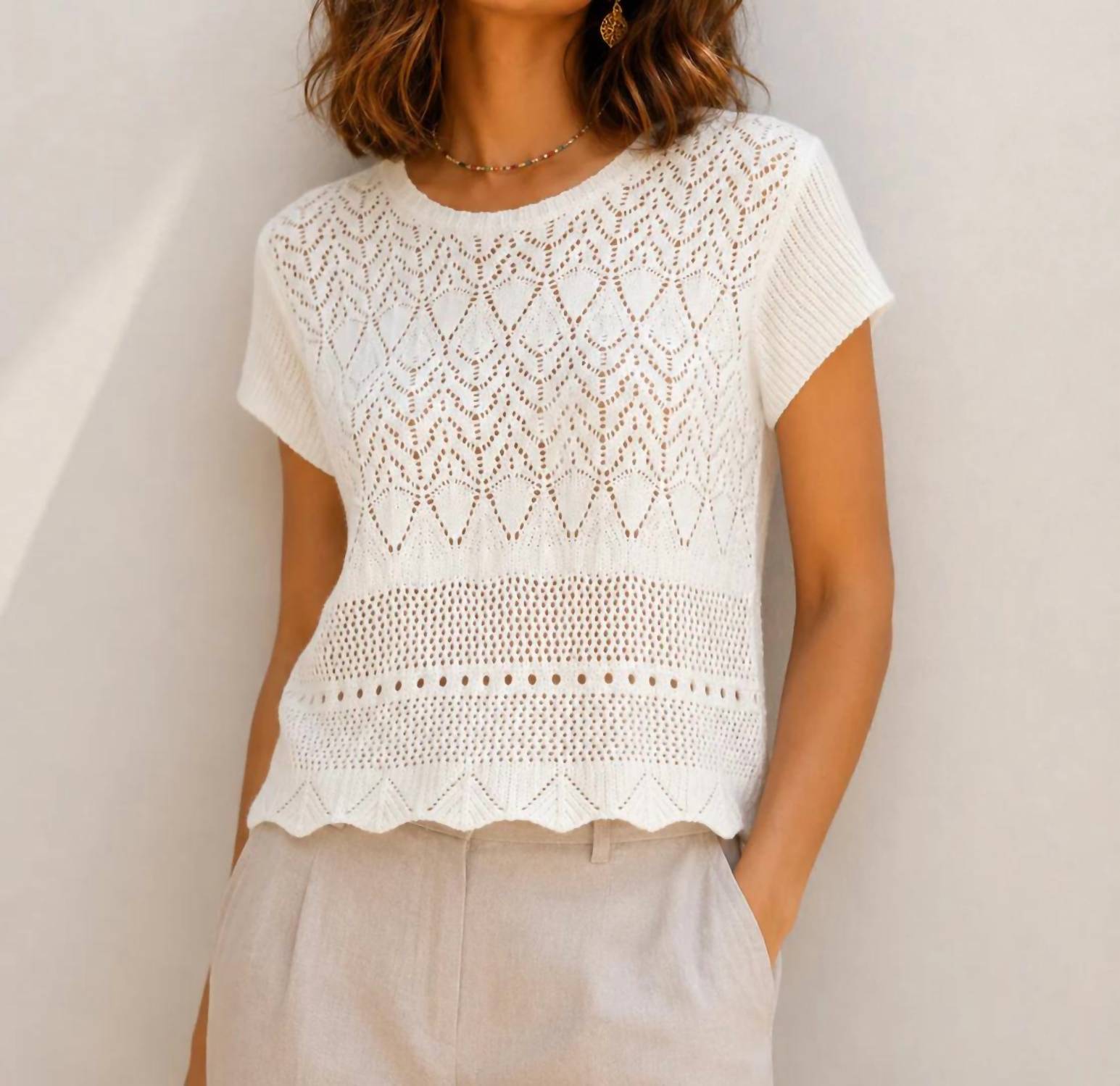 The Korner - Open Knit Top