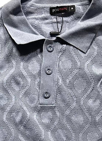 Postmarc Men's Slate Polo in grey - men's shirt - detail view