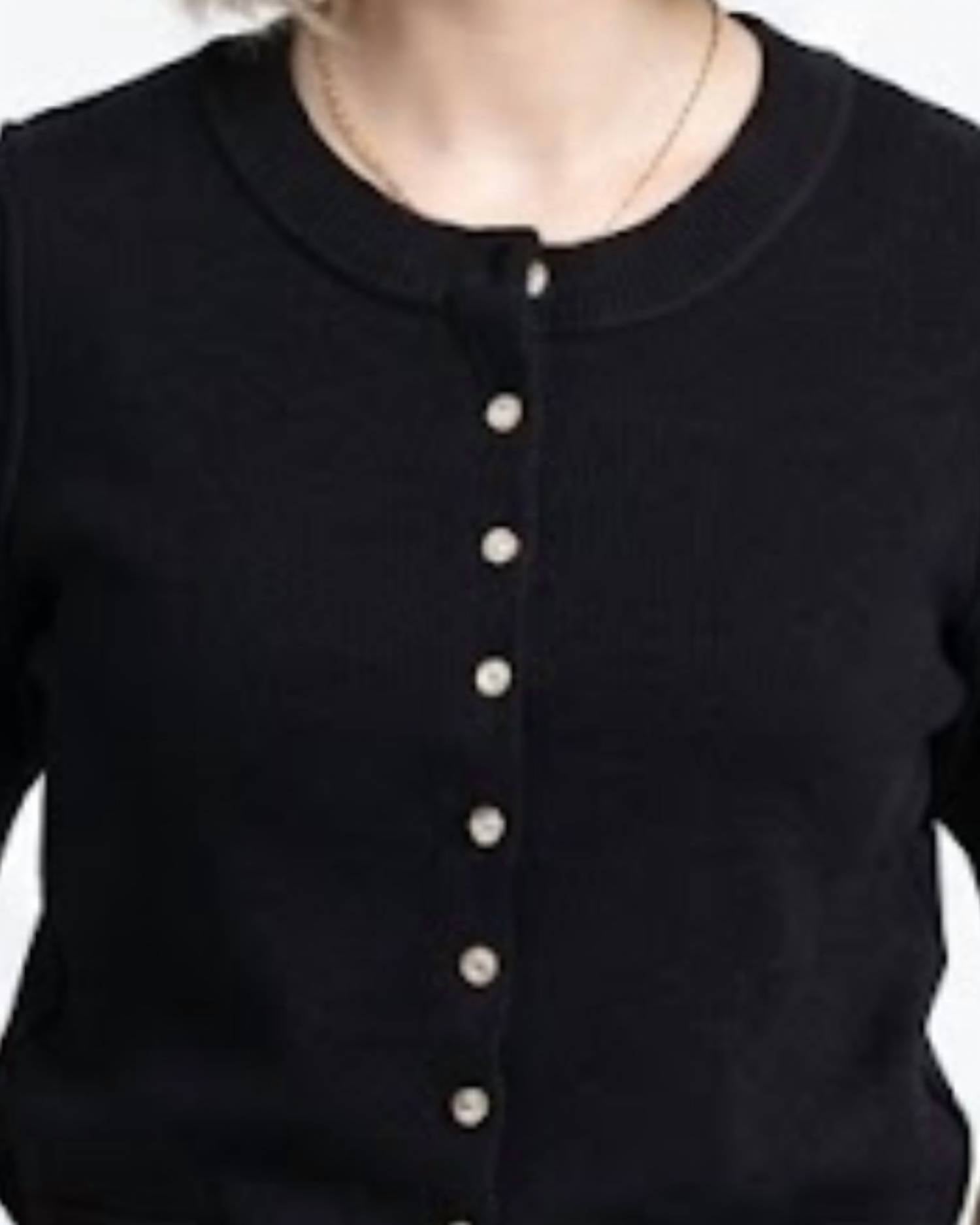 Stitch & Co. - SHORT SLEEVE BUTTON DOWN KNIT SWEATER