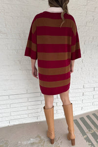 Self Contrast - Women's Cashmere Polo Dress
