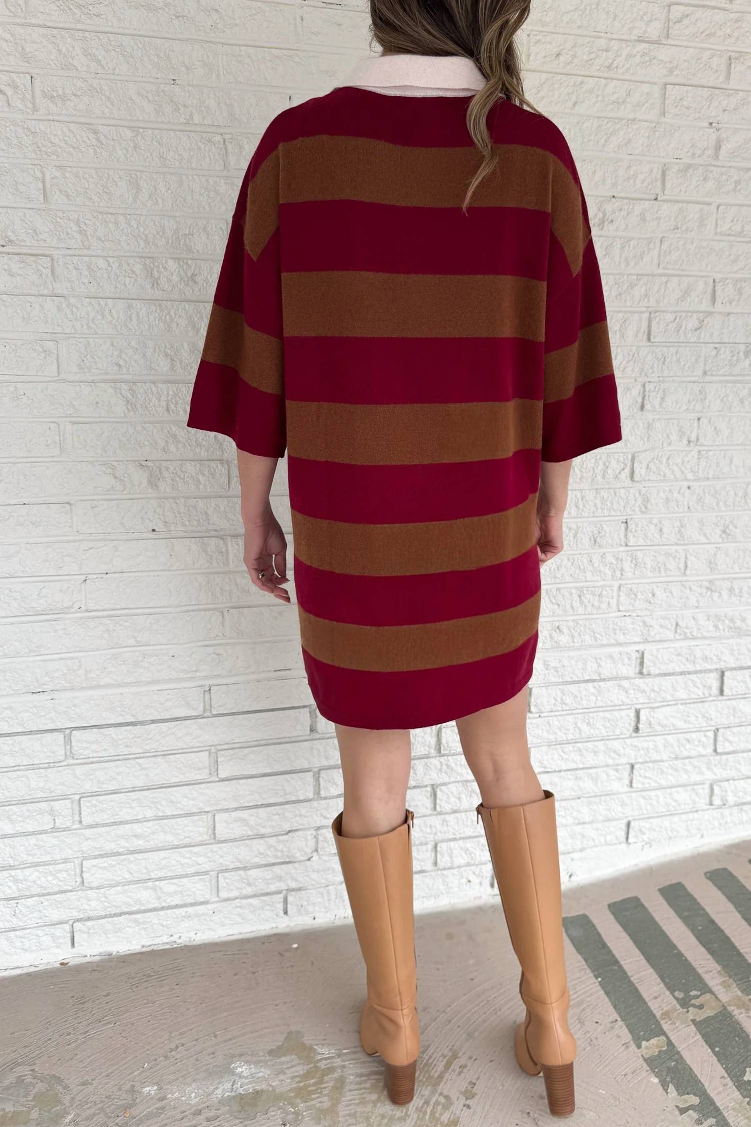 Self Contrast - Women's Cashmere Polo Dress