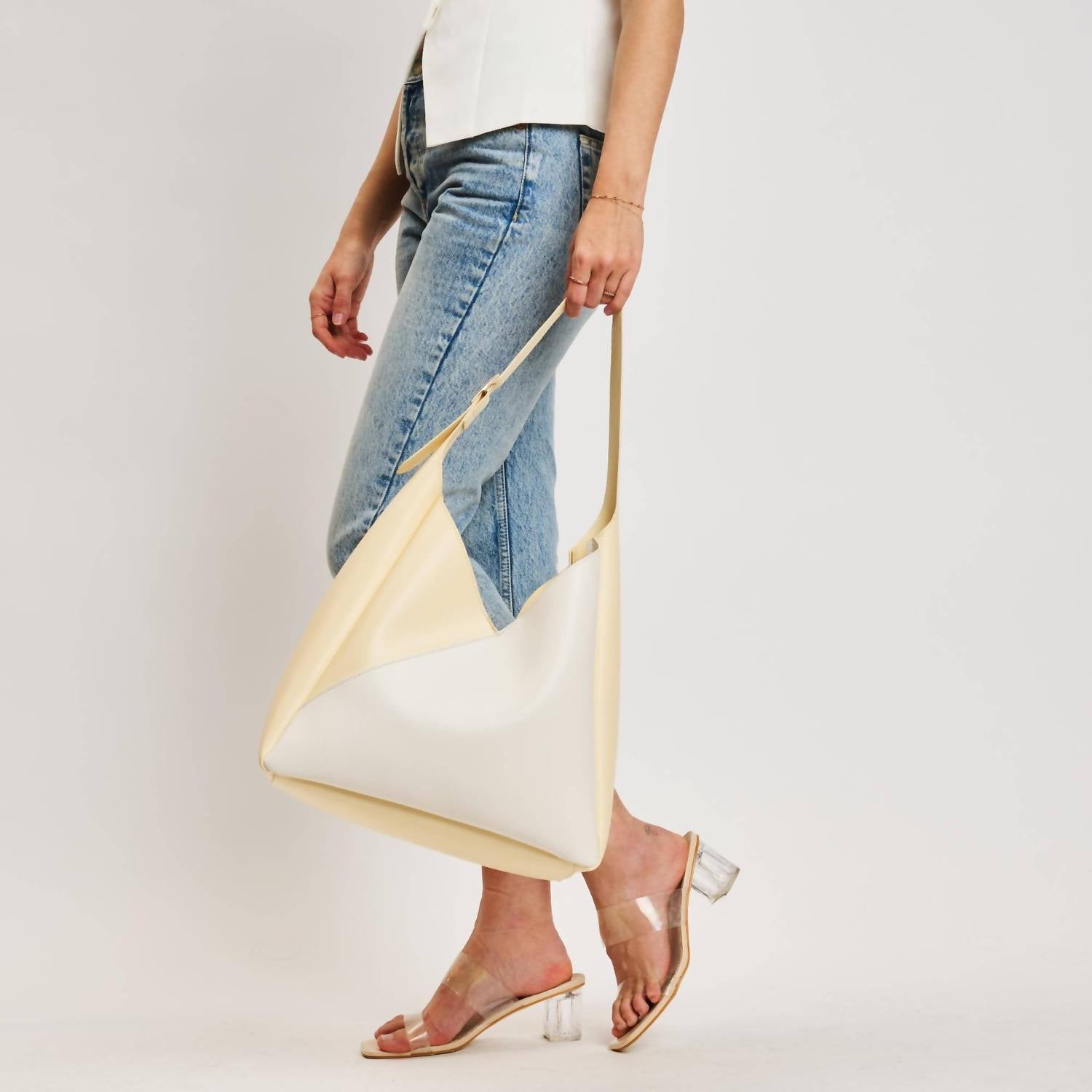 Moda Luxe - Frannie Two-tone Hobo Handbag