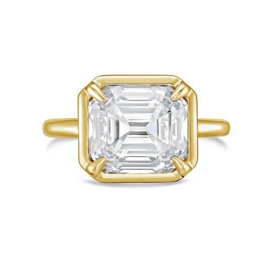 Diana M Jewels - Asscher-cut 4.00 Ct Lab-grown Diamond Bezel Solitaire Ring
