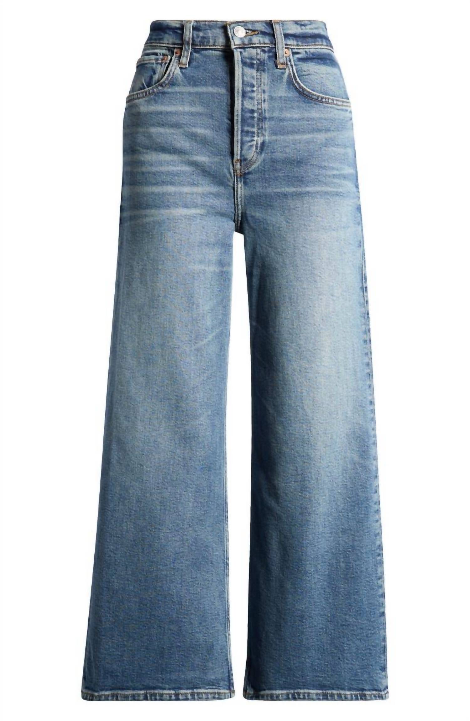 Re/Done - Women's High Rise Wide Leg Crop Jeans