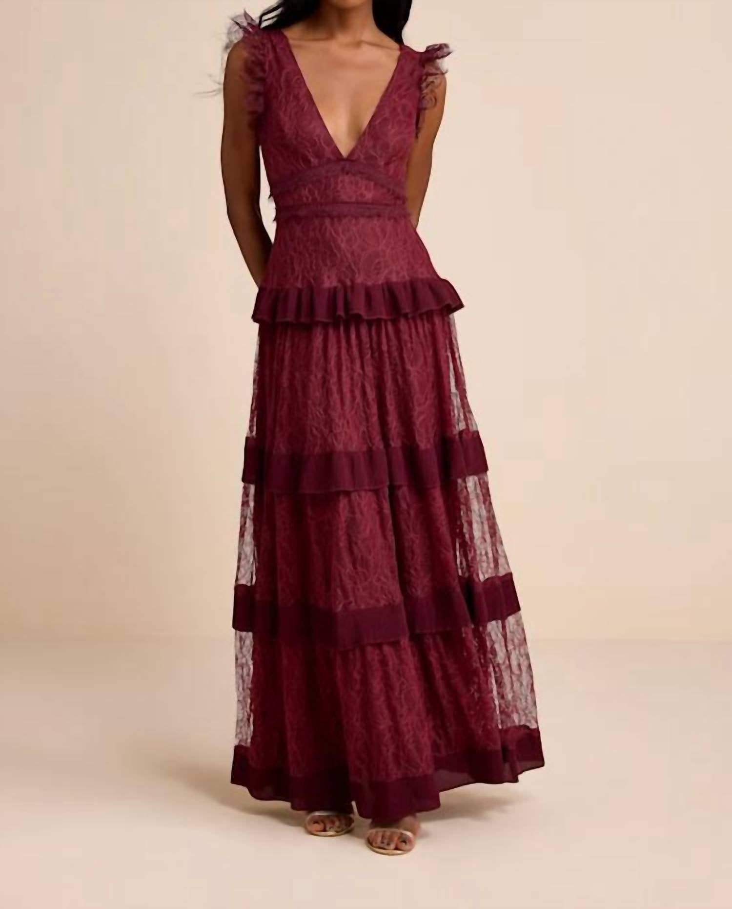 Lulus - Women's Marvelous Darling Ruffled Tiered Maxi Dress