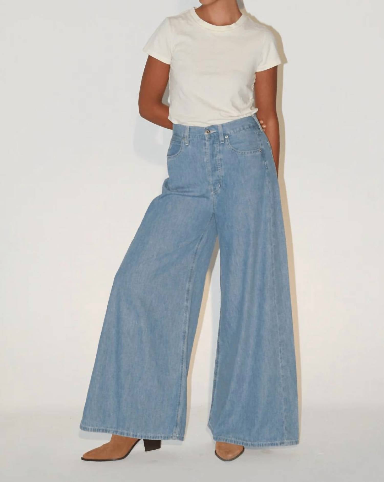 ETICA Lauren Wide Leg Pant in blue sky - women's pants - alternate view