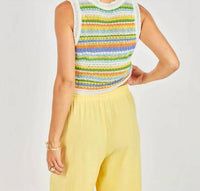 Sadie & Sage - Sylvia Stripe Crotchet Top