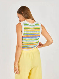 Sadie & Sage - Sylvia Stripe Crotchet Top