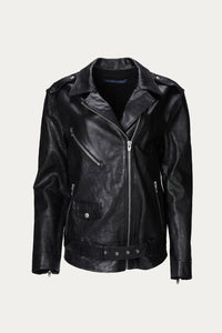 OVERSIZED LEATHER BIKER JACKET