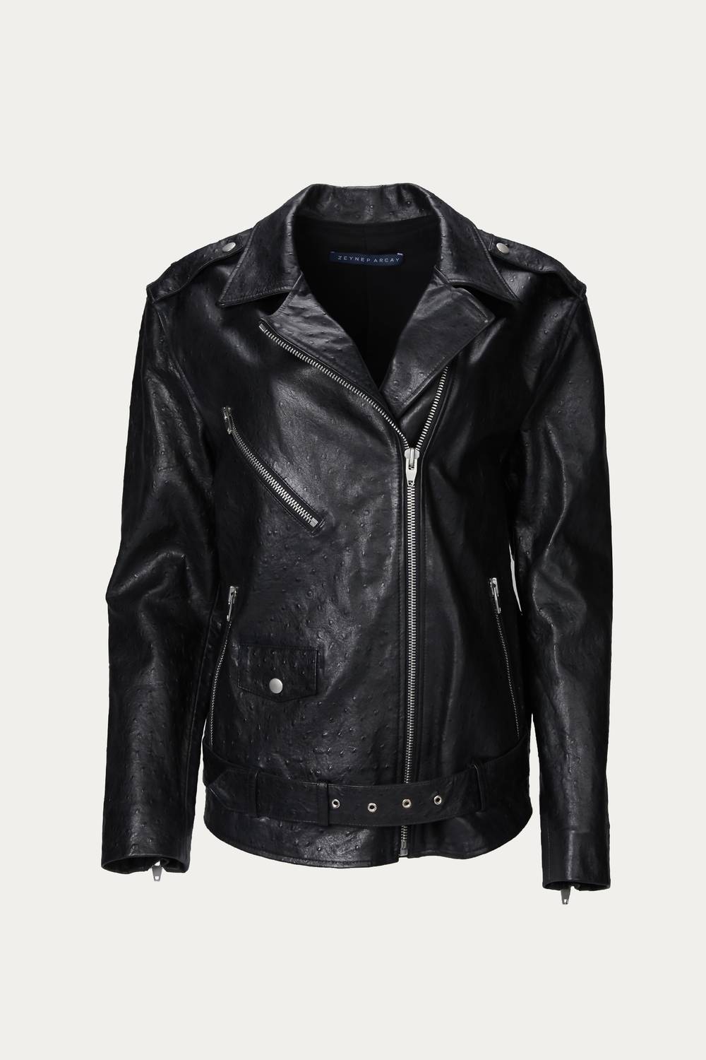 OVERSIZED LEATHER BIKER JACKET