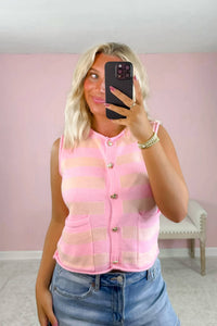 &Merci - Women's Heart Of Gold Button Vest