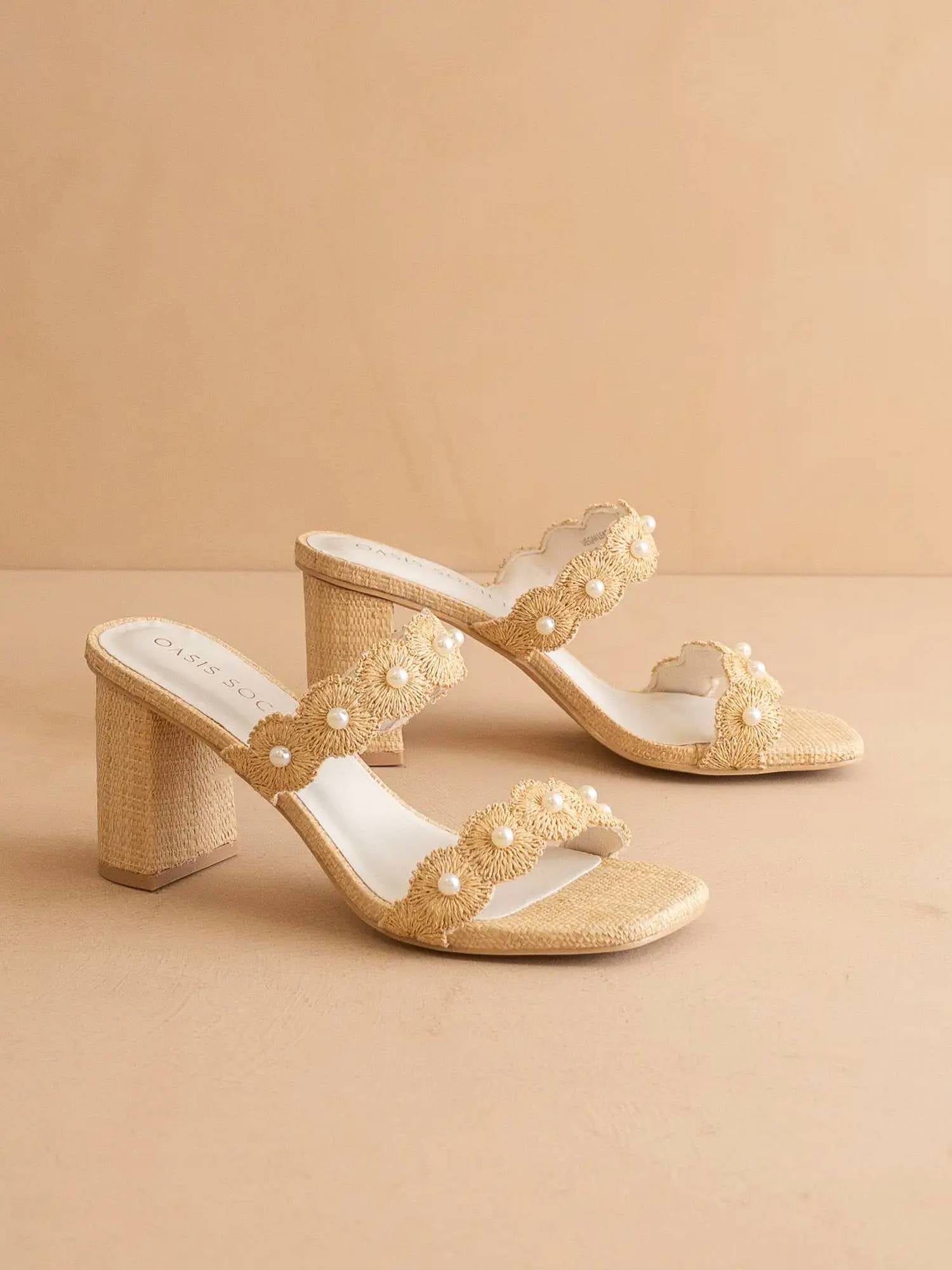 Oasis Society - Women's Helena Raffia Block Heel