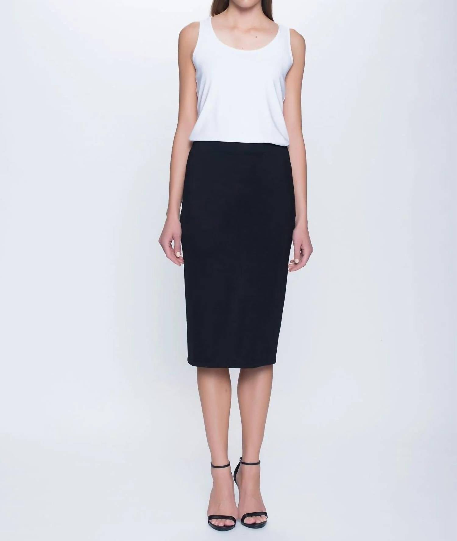 PICADILLY Midi Pencil Skirt in black - women's skirt - alternate view