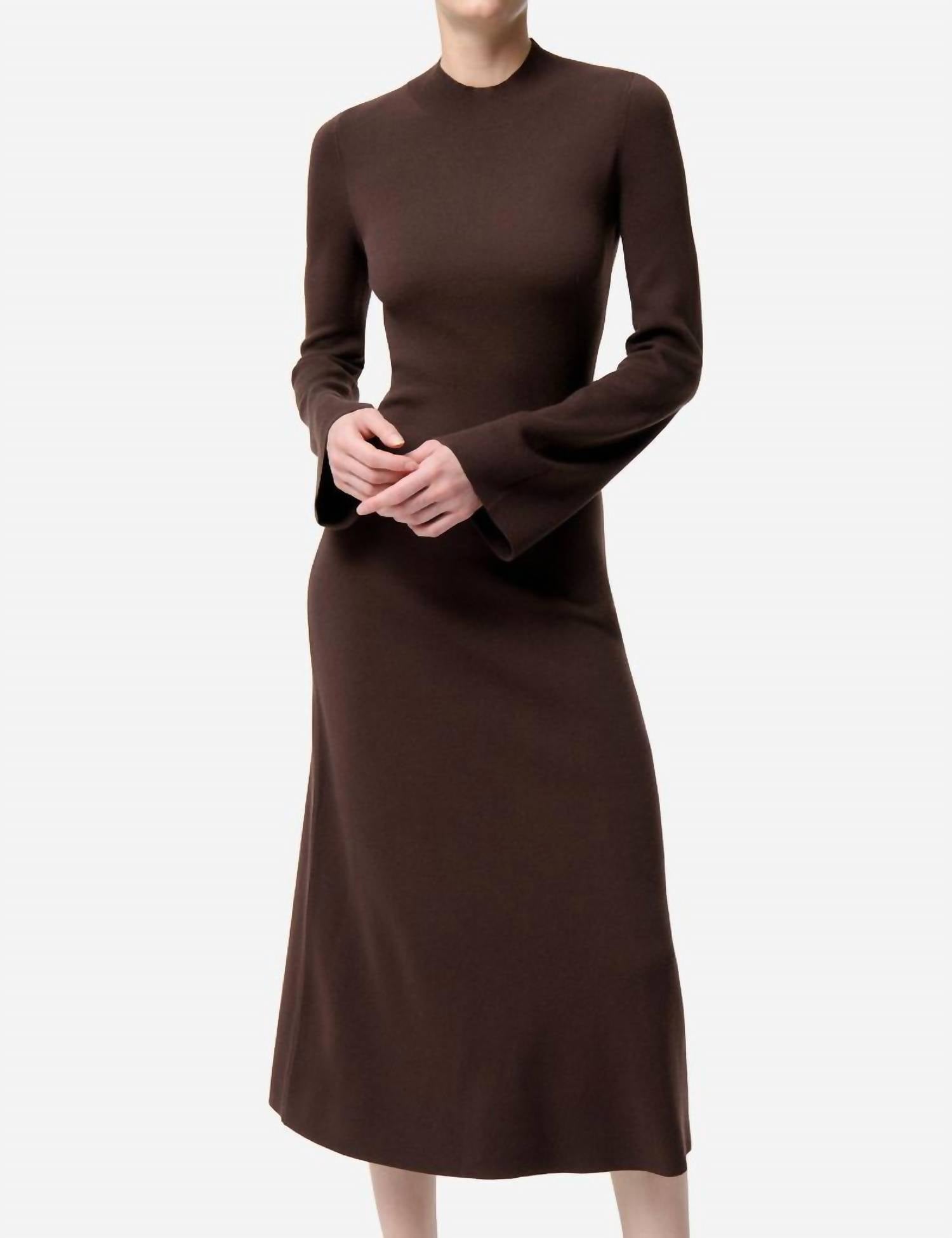 vanessabruno The Marielle Midi Dress in brown - women's dress