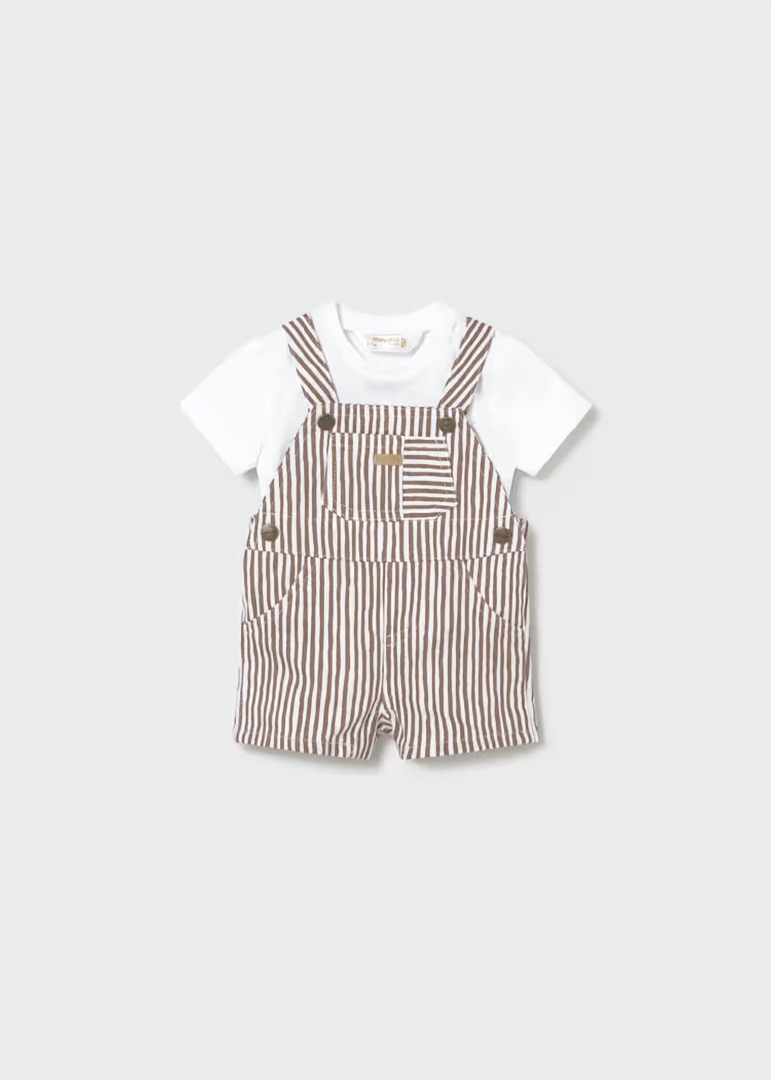 Mayoral - Striped Overall With Tee