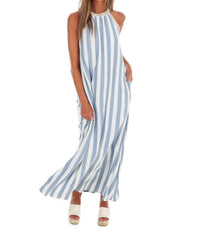 She + Sky - Women's By The Bay Halter Neck Maxi Dress