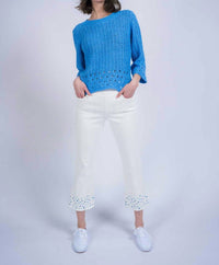 Lisette L - Flair Confetti Embroidered Hem Pant