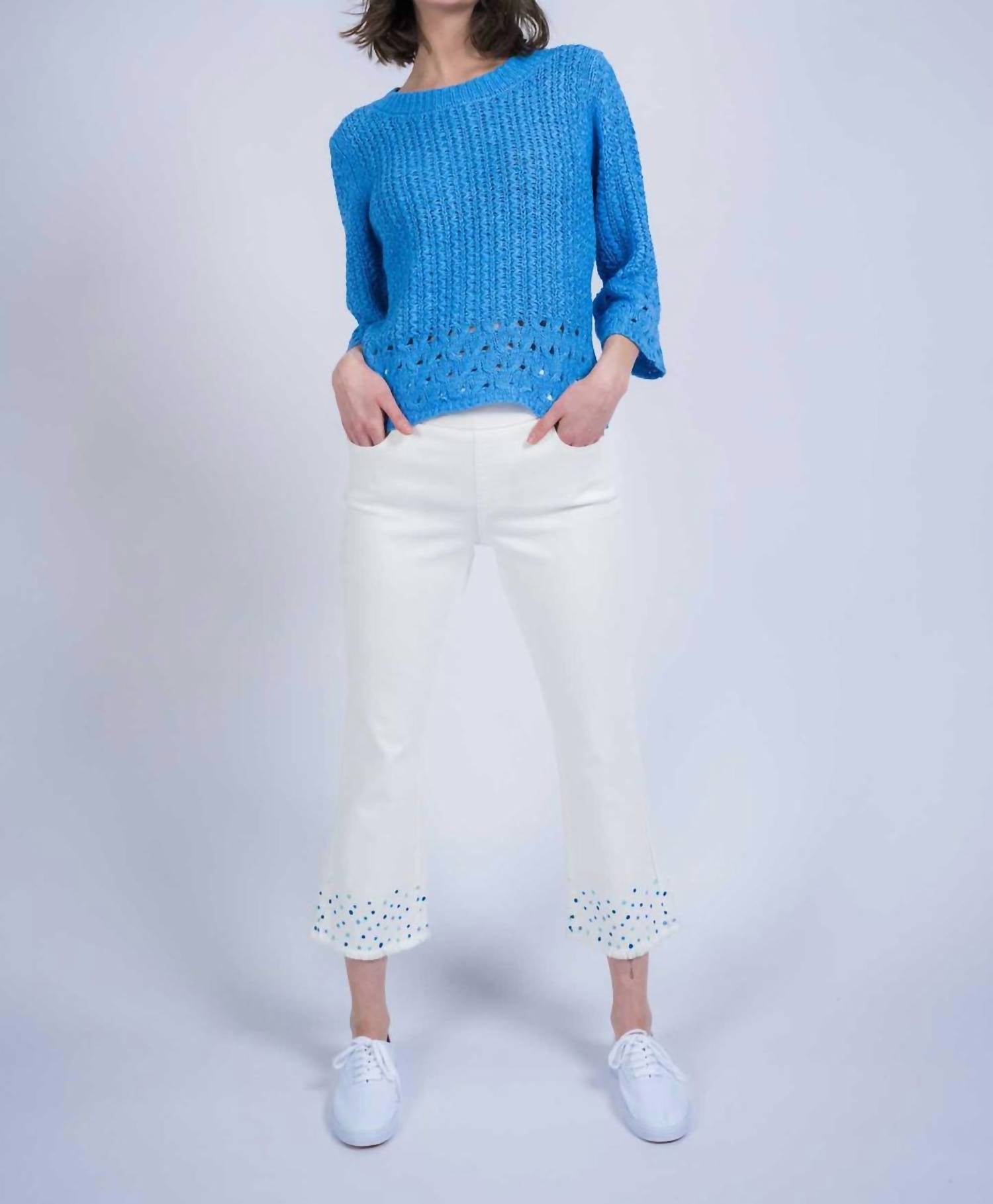 Lisette L - Flair Confetti Embroidered Hem Pant
