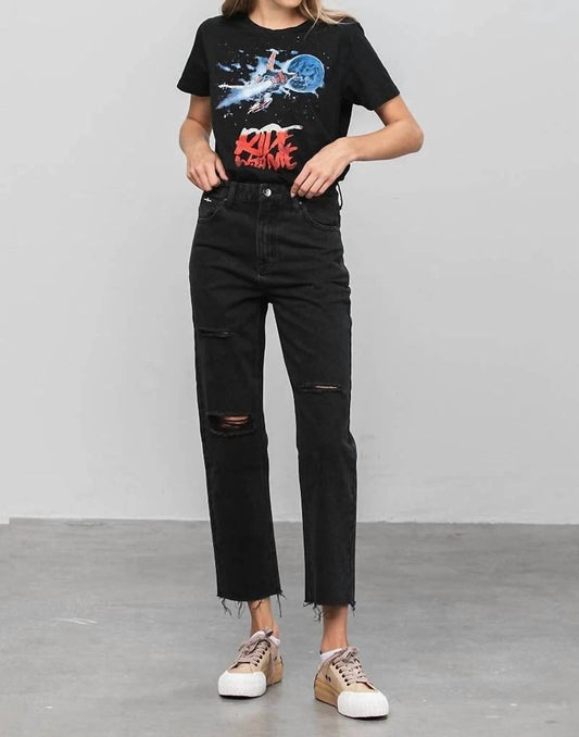 Insane Gene - Dani Crop Raw Hem High Rise Straight Jeans