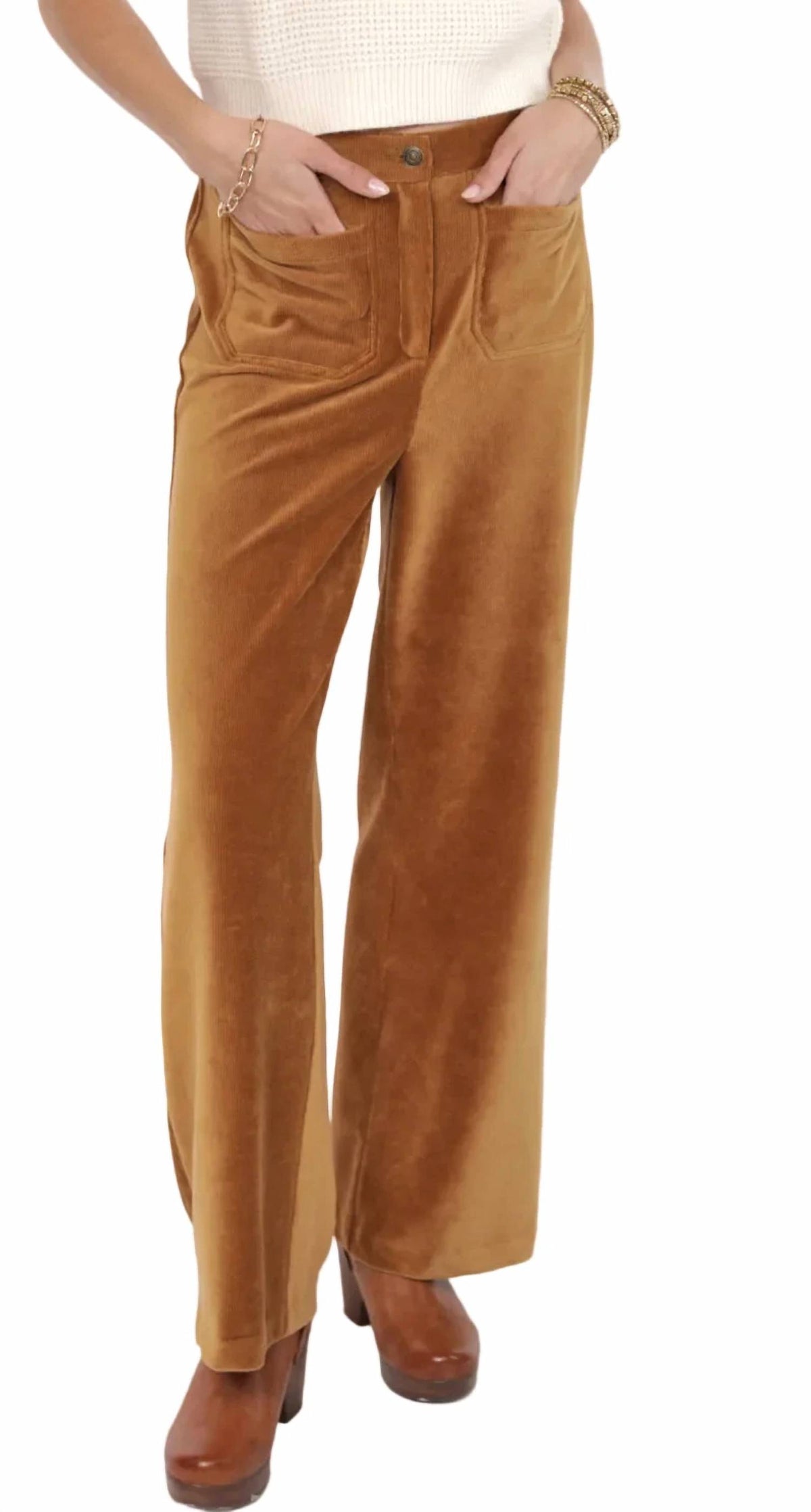Sadie & Sage Morrison Corduroy Pants in brown - women's pants