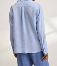 Velvet by Graham & Spencer Sisi Linen Shirt in chill - women's shirt - detail view