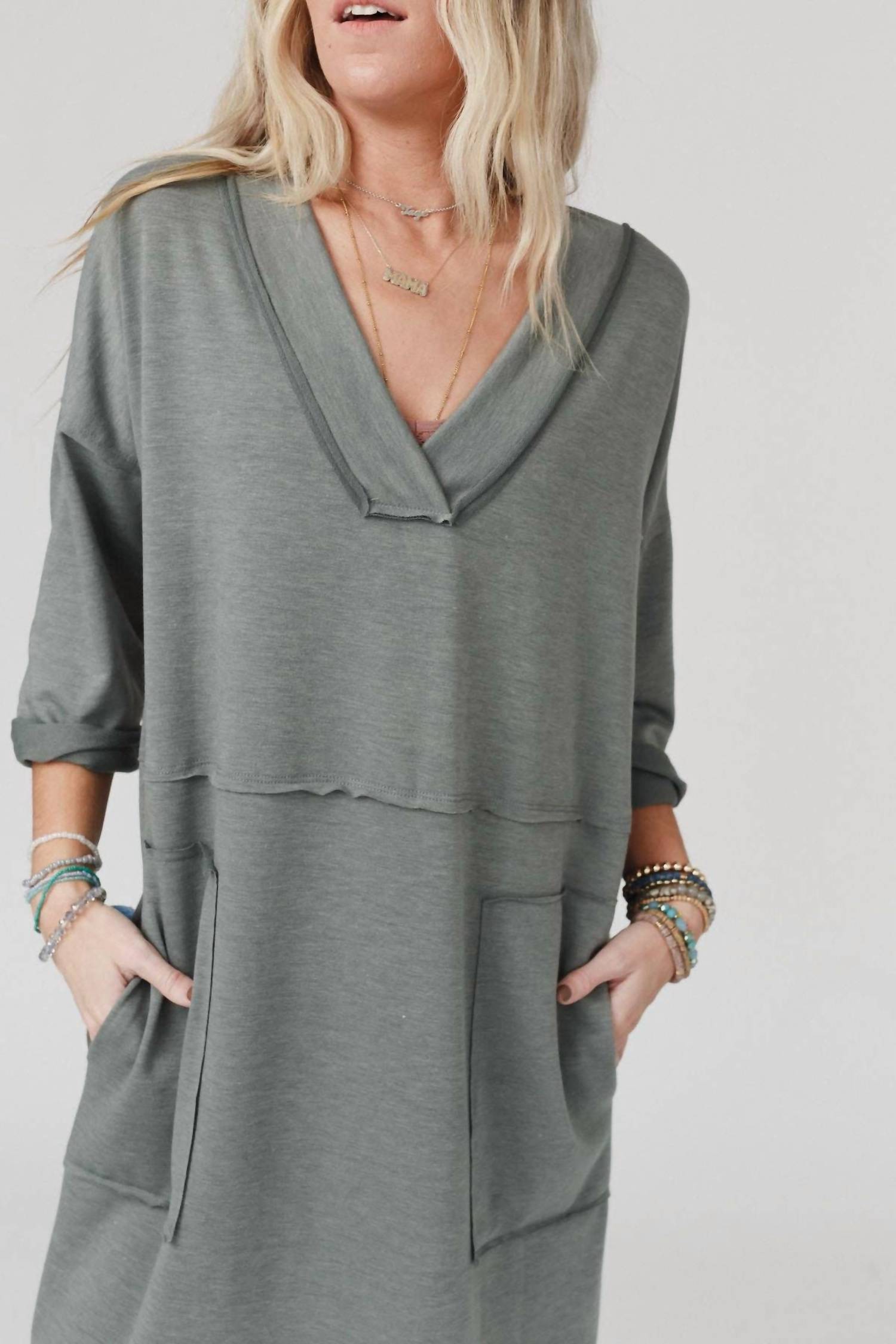 Three Bird Nest - Nest Meadow Long Sleeve Slit Maxi Dress