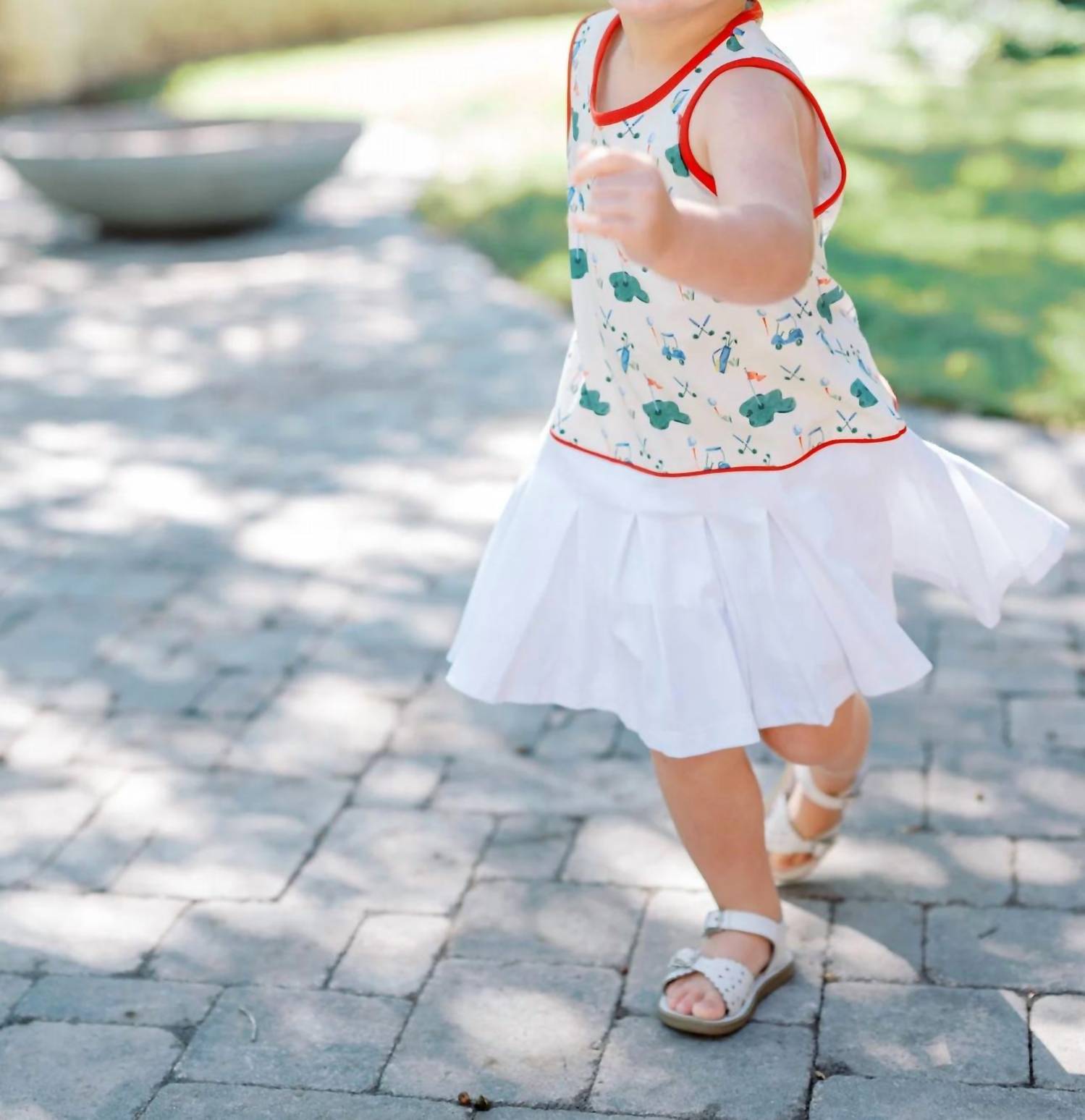 THE PROPER PEONY Golf Tennis Dress in white multi - kids' dress