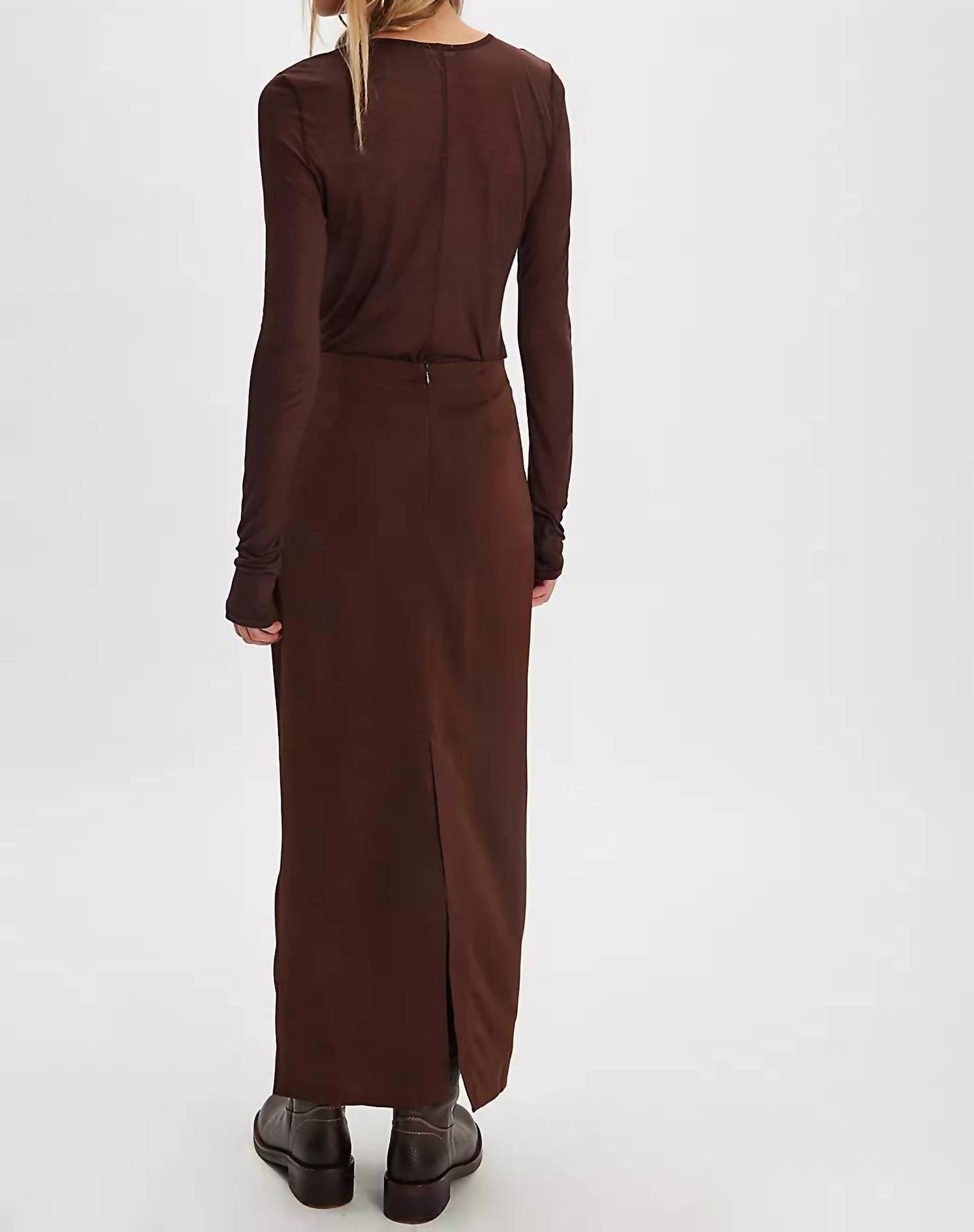 Free People Rosetto Column Skirt in brown - women's skirt - alternate view