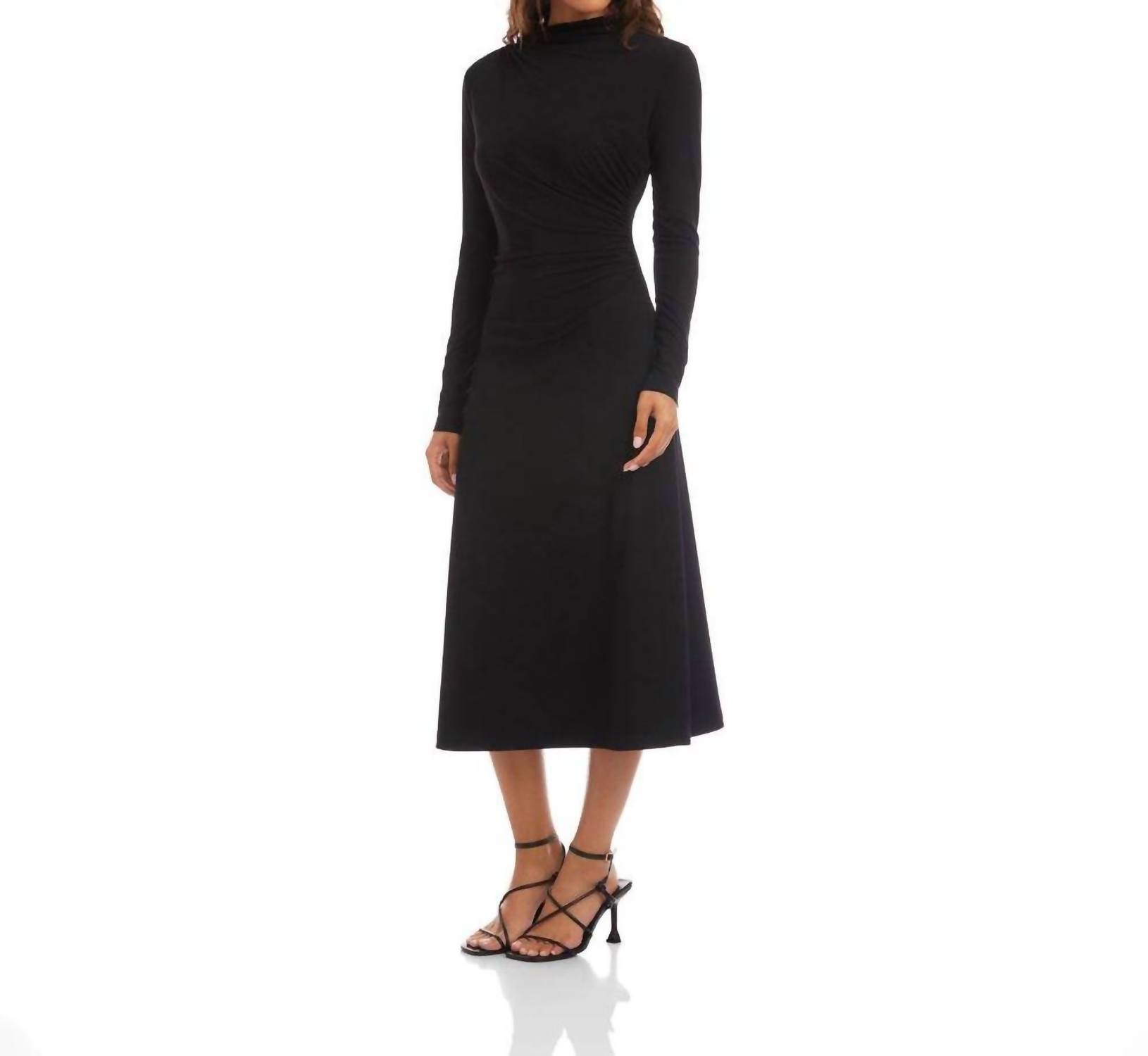 Karen Kane - Elise Long Sleeve Side-shirred Midi Dress