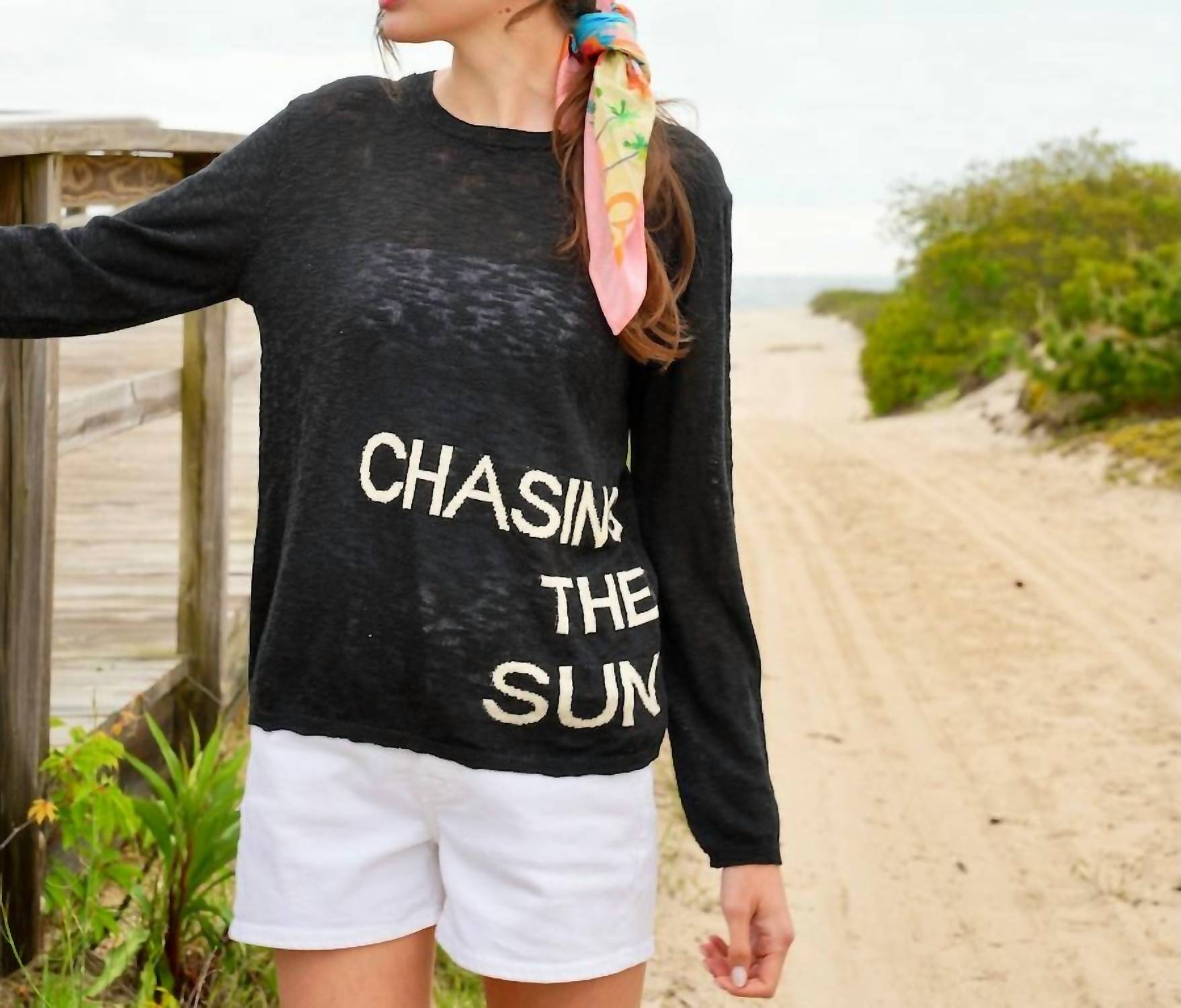 STITCHDROP Chasing The Sun Sweater in black - women's sweater
