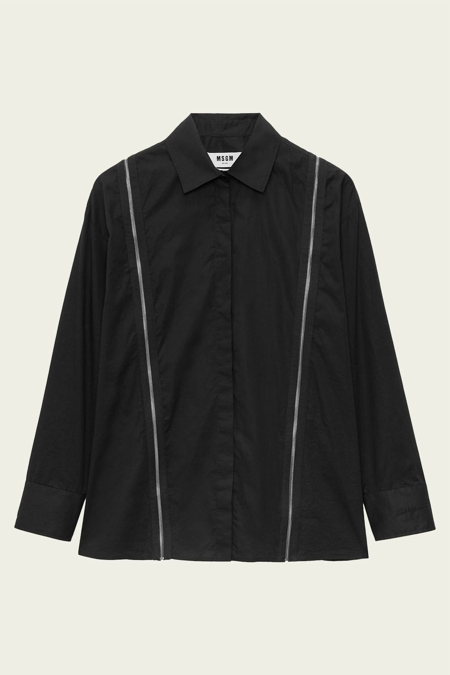 Msgm - Collar Blouse With Zipper Details