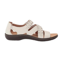Clarks Women's Laurieann Holly Sandal in white leather - women's sandal - detail view