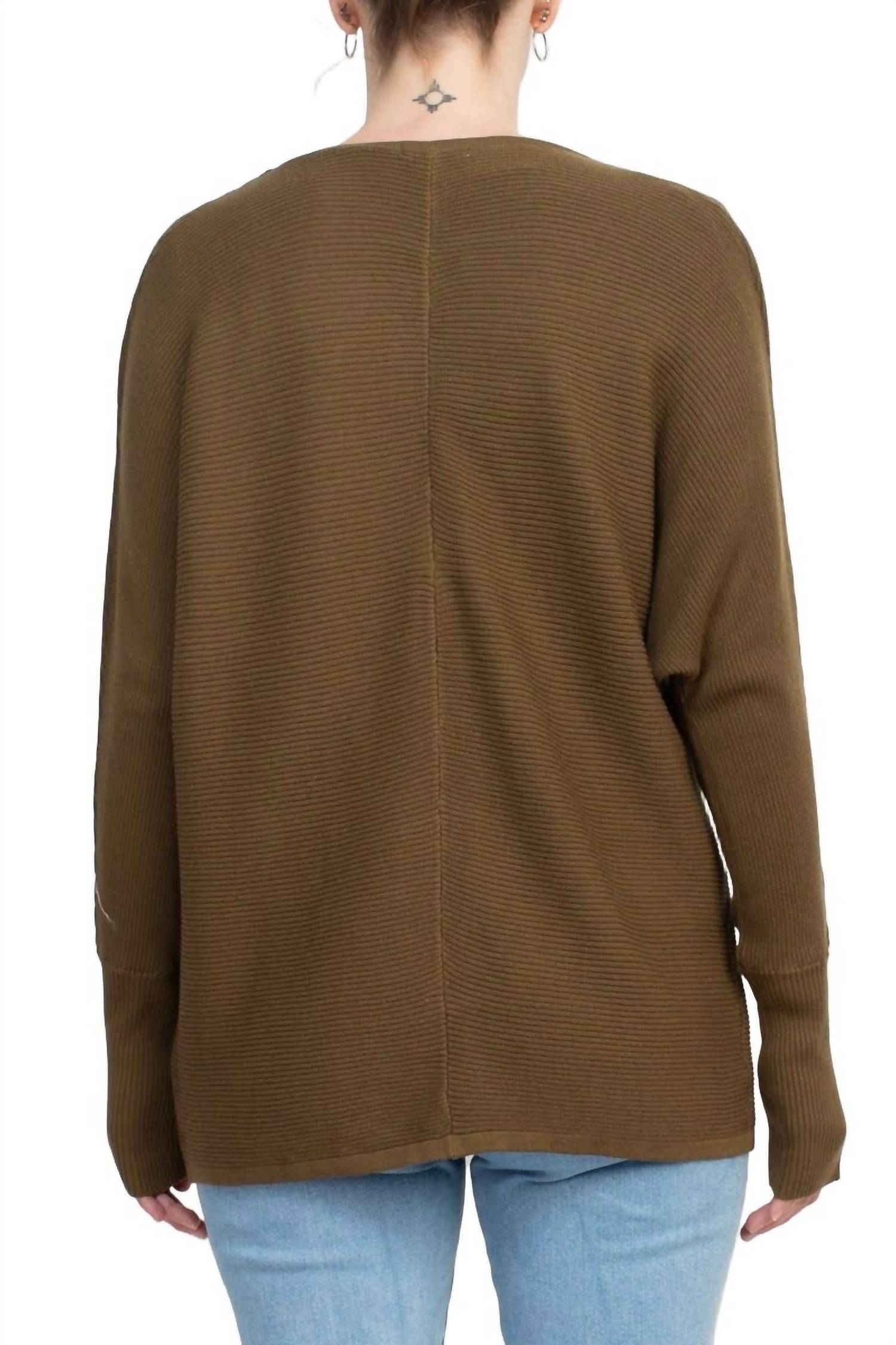 Lissy - Crew Neck Open Front Knit Cardigan